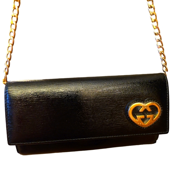 GUCCI GORGEOUS BLACK EPI LEATHER WALLET/WRISTLET/CLUTCH w GUCCI DUSTBAG - Picture 1 of 9